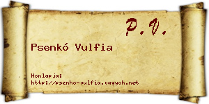 Psenkó Vulfia névjegykártya